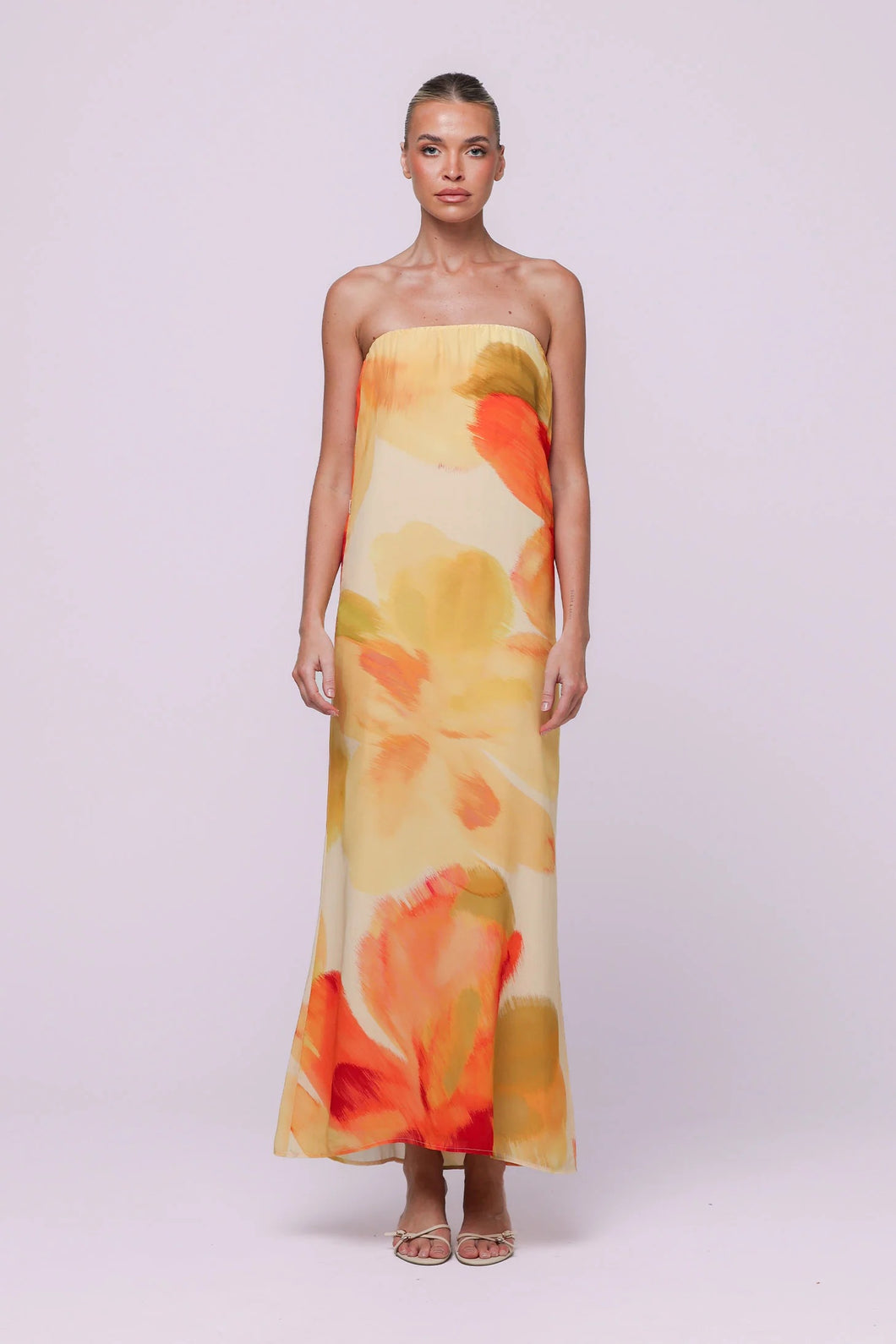 ISABELLE QUINN ABBIE STRAPLESS MAXI DRESS MARIGOLD