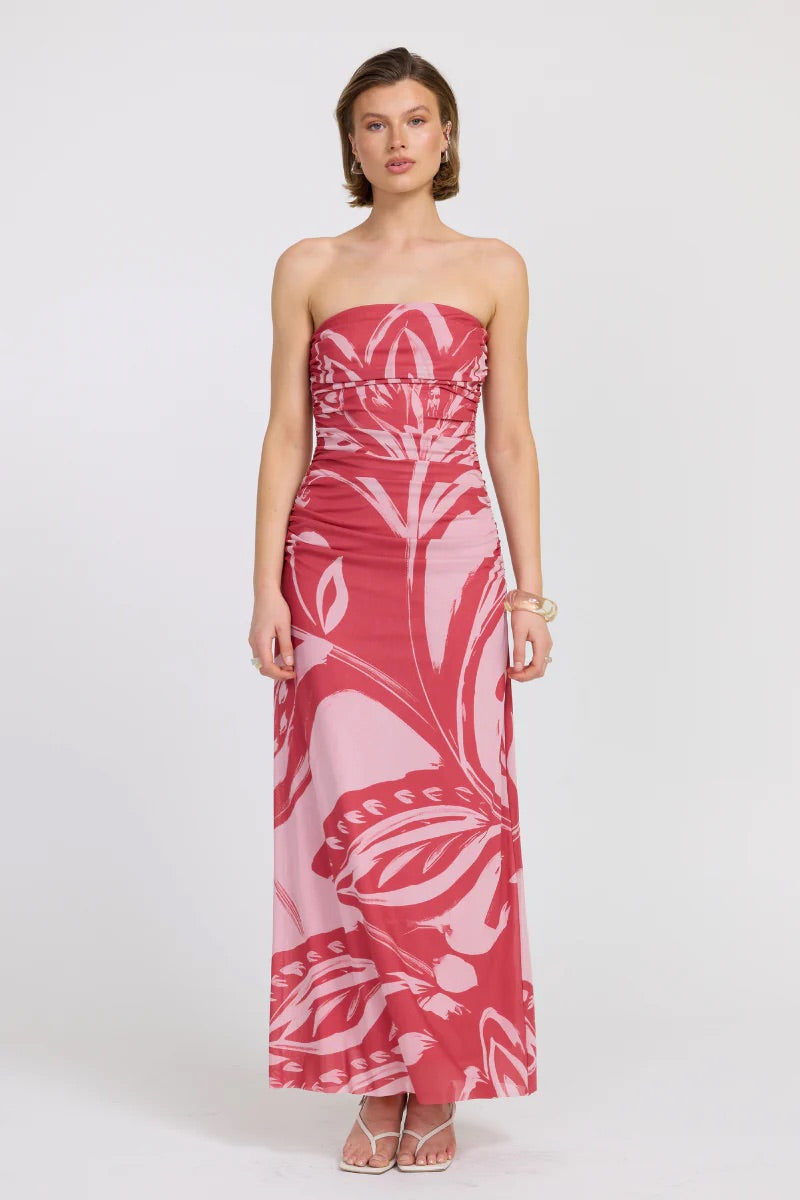 SOVERE FLORA STRAPLESS DRESS