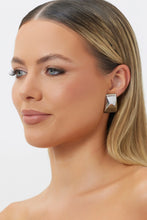 Load image into Gallery viewer, BIANCA AND BRIDGETT RECTANGLE EARRINGS - SILVER
