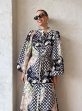 Load image into Gallery viewer, BY NICOLA SAIL MAXI BILLOW SLEEVE DRESS IN GEO/NAUTICAL
