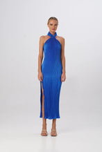 Load image into Gallery viewer, L’IDÈE SOIREE PLEATED HALTER GOWN - MOROCCAN BLUE
