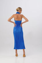 Load image into Gallery viewer, L’IDÈE SOIREE PLEATED HALTER GOWN - MOROCCAN BLUE
