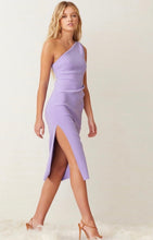 Load image into Gallery viewer, BEC AND BRIDGE ASYMMETRICAL MIDI DRESS - LILAC
